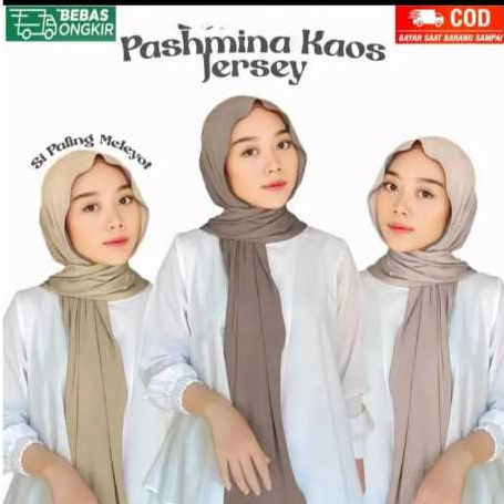 pashmina kaos jersy / pashmina jersy / hijab pashmina jersy