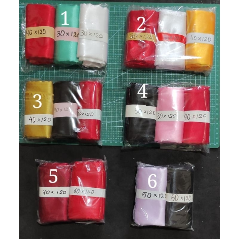 kain satin perca warna warni jual per bungkus