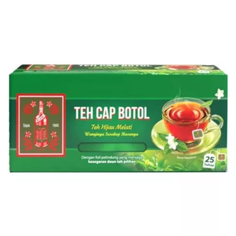 

TEH CAP BOTOL 25 KANTONG TEH HIJAU AROMA MELATI