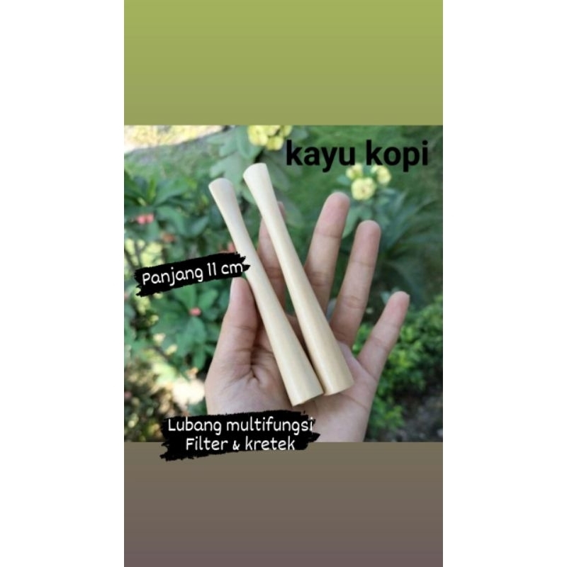 once pipa bulat pipo rokok kayu kopi bukan gading panjang 11 cm