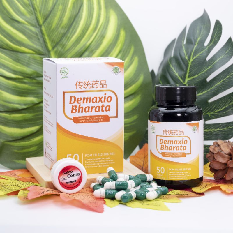 DEMAXIO BHARATA ORIGINAL | Obat Gatal alergi | Herpes | Kudis | Kurap | Bisul | Isi 50 Kapsul