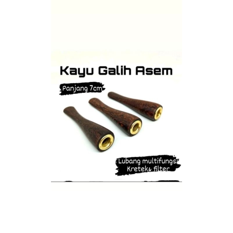 once pipa bulat pipo rokok kayu galih asem bukan gading panjang 7 cm