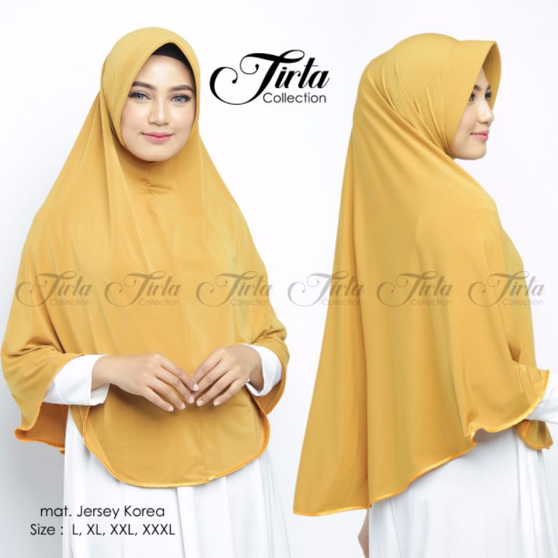 cod,jilbab bergo TIRTA bis bawah size xl hijab instan sorong bahan Jersey Korea premium Khimar pet p