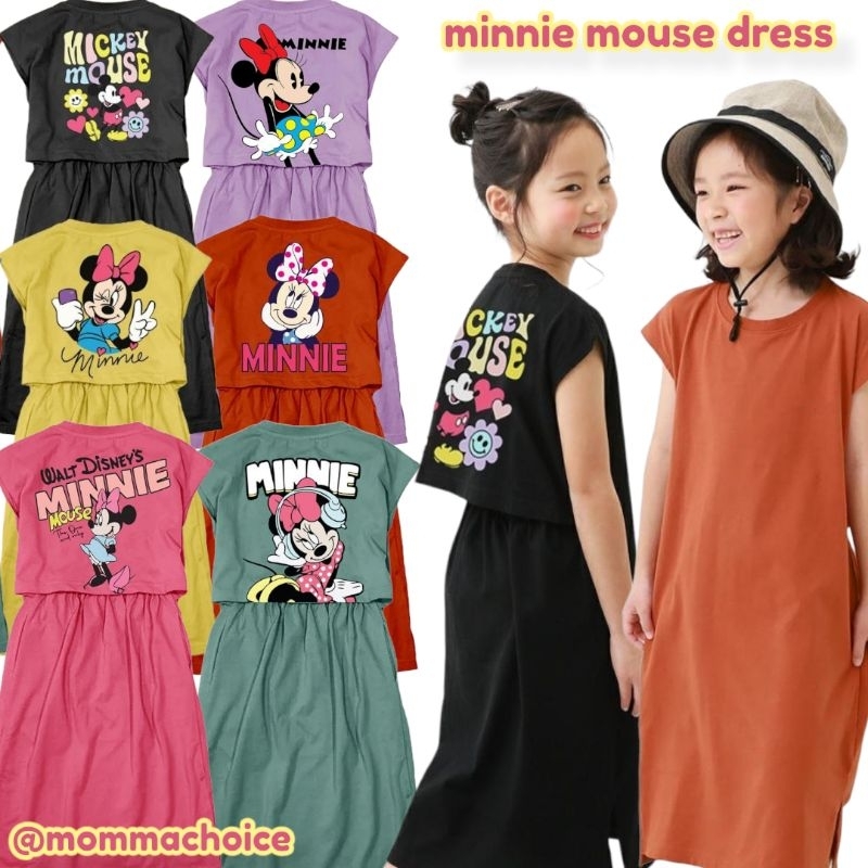MINNIE MOUSE DRESS ANAK USIA 1-8 TH | DRESS KOREA GEMES ANAK PEREMPUAN | BAJU PANJANG ANAK SD |