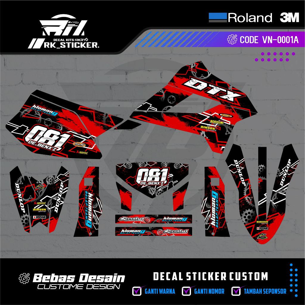DECAL KLX 250 STRIPING KLX 250 FREE CUSTOME DESIGN