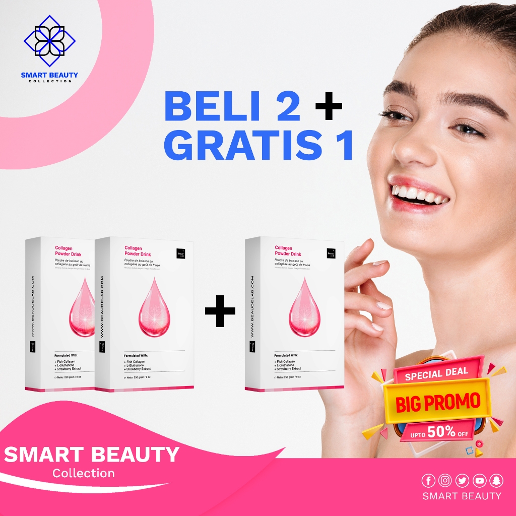 BEAUDELAB PROMO HEMAT BELI 2 GRATIS 1 COLLAGEN DRINK 250GR | Minuman Kolagen Pemutih Badan Cepat | P