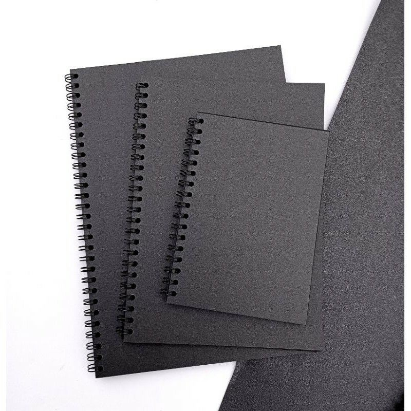 

SKETCHBOOK BLACK PAPER / SKETCHBOOK HITAM / BUKU SKETSA HITAM / SKETCHBOOK POLOS / NOTE BOOK HITAM A6 - A5 - B5
