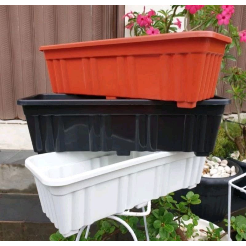 Pot Segi Pot Panjang Alpen 50, Pot Bunga Kotak Segi Panjang, Pot Plastik