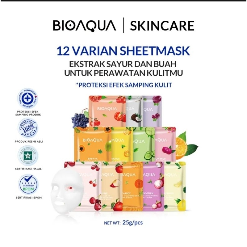 [BPOM] BIOAQUA Sheet Mask || Masker wajah