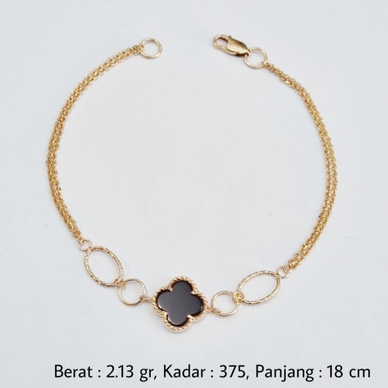 2.13 gr - Gelang Emas Van Cleef 2 Layer 18 cm Kadar 375 / 8K - B9