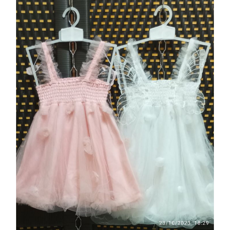 Dress tutu kutung kupu2 timbul
