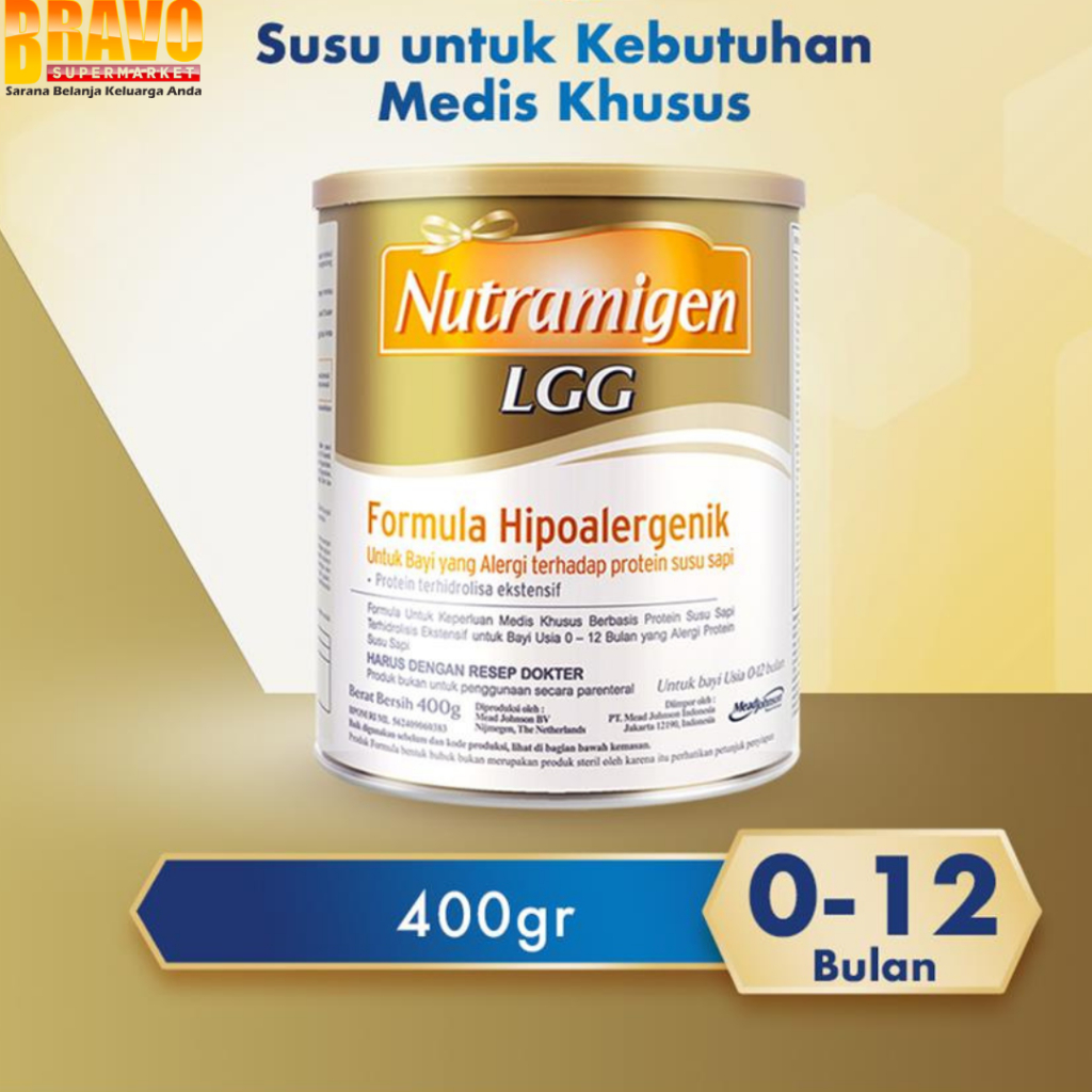 Bravo Bojonegoro - Nutramigen LGG Formula Hipoalergenik 400GR Usia 0 - 12 Bulan | Khusus Untuk Bayi 