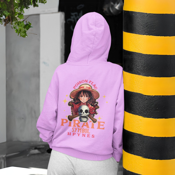 HPYNES Poison Flag Hoodie Pull Over Wanita Pakaian Luar Lengan Panjang