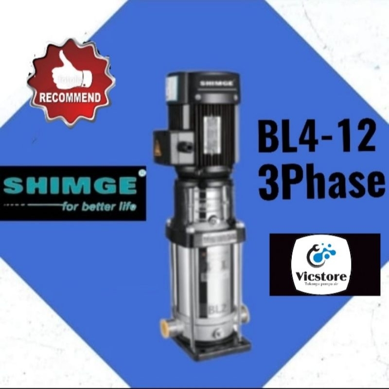 Mesin pompa pendorong booster ro Shimge bl4-12 2,2kw 3hp 3ph
