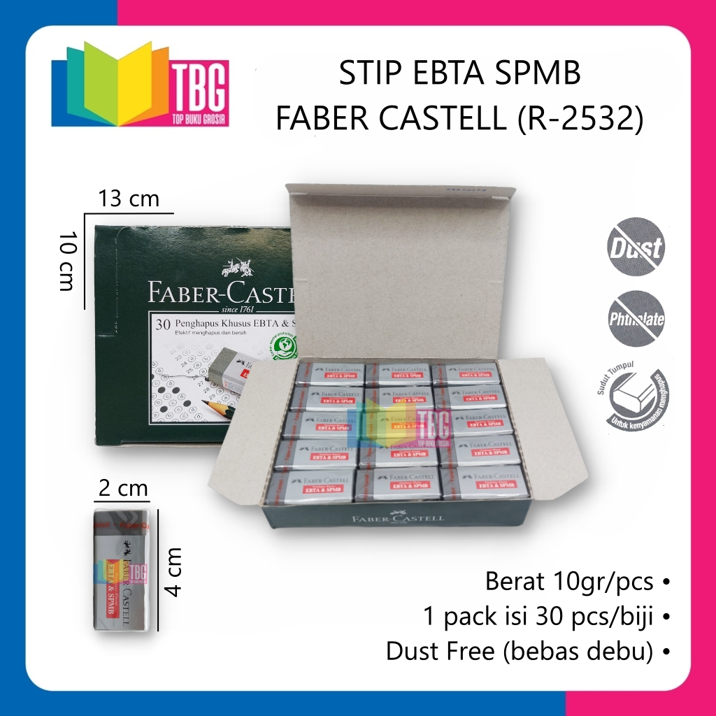 

1 PCS STIP EBTA SPMB FABER CASTELL PENGHAPUS UJIAN ERASER (R-2532)