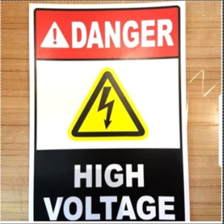 

SIGN STICKER K3 RAMBU SAFETY DANGER HIGH VOLTAGE UKURAN 15X20 CM