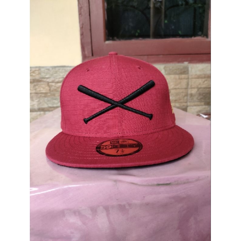 new era justfitted red black