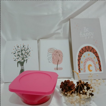 Tupperware Square Bowl wadah mangkok makanan es buah puding salad bening elegan murah