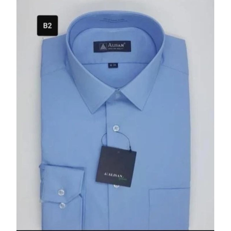 Alisan Kemeja Pria Lengan Panjang Reguler Warna Biru 2(B2)