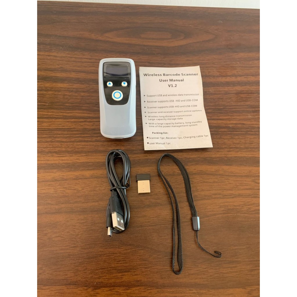 BARCODE SCANNER MINI PORTABEL WIRELESS BLUETOOTH 1D 2D