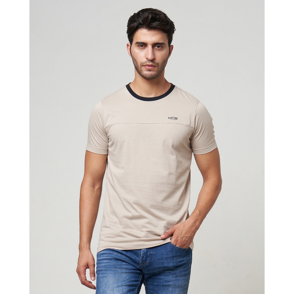 MCB T-shirt Pria Reguler Fit Basic Rib Kaos Castle Wall Moon Mist Abu [Size L] | 0108083.09083
