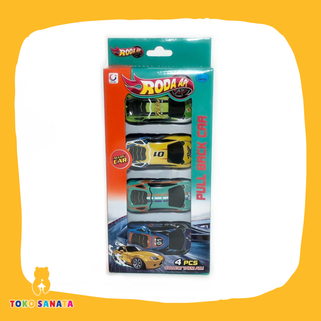 TOKOSANATA - Mainan Mobil Roda Api Metal Plastik Pull Back