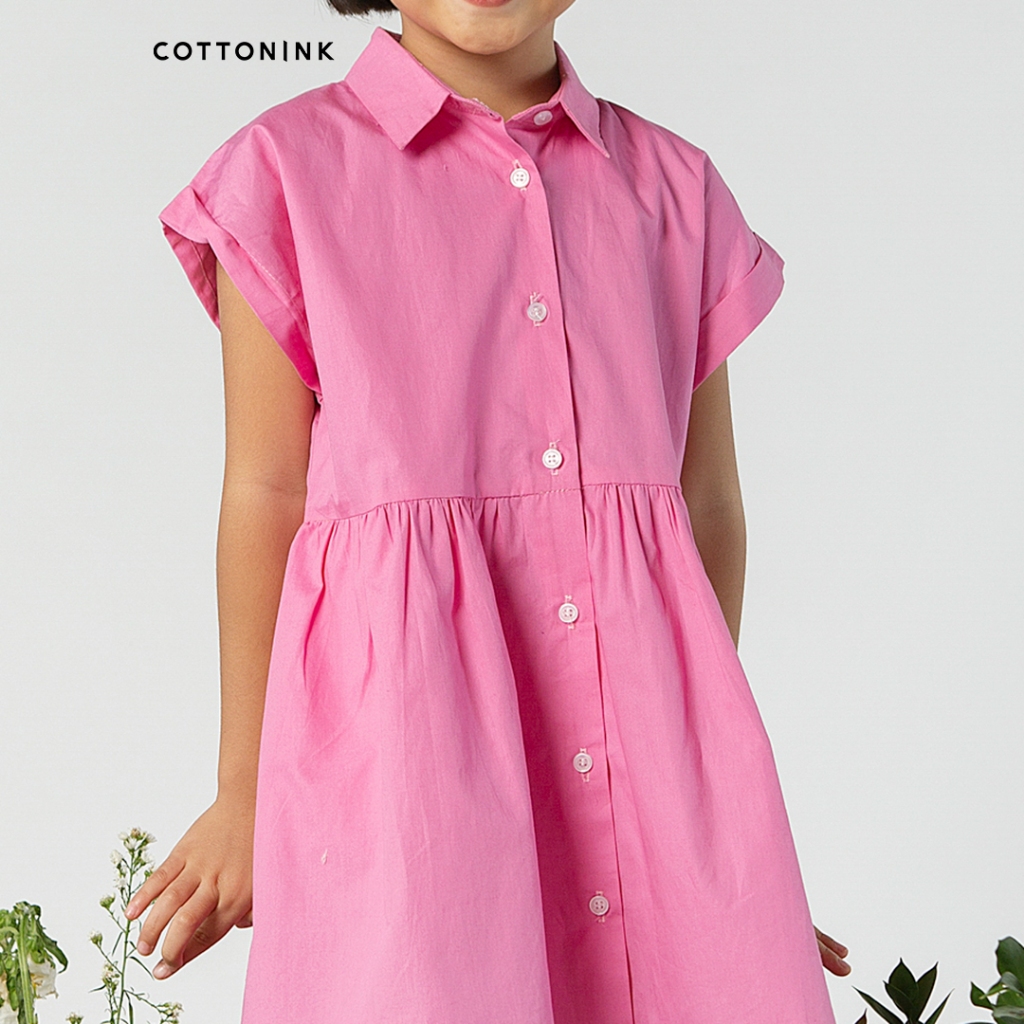 Cottonink Mini - Dress Anak Perempuan Pink Bridgers #CottoninkxNASL
