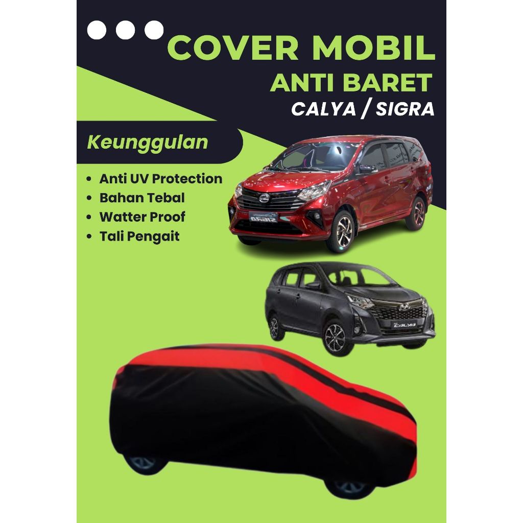 Sarung Mobil Premium Kombinasi Merah Hitam Calya Sigra