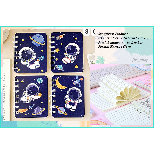 

Notebook Scrapbook A7 Notebook Mini Notebook Lucu A7 Notebook Aesthetic Cute Astronout Notebook A7