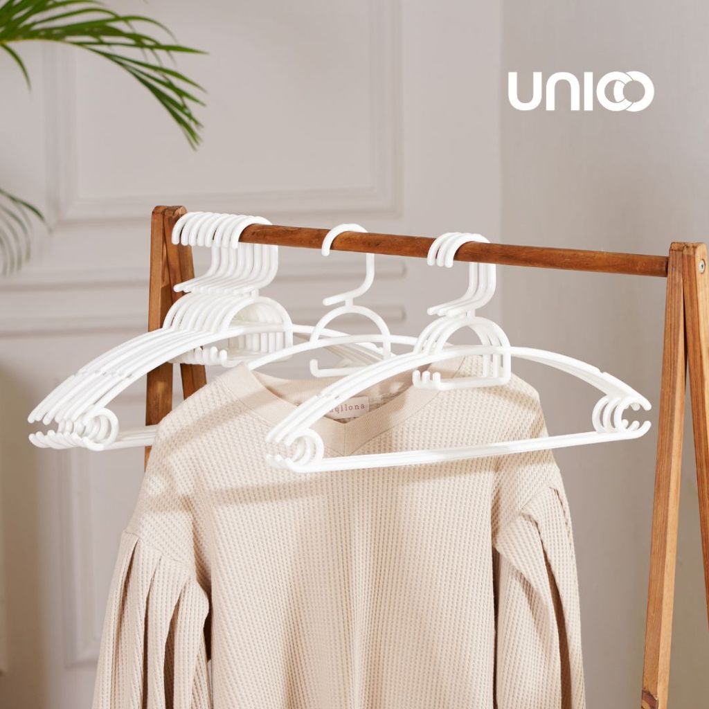 Gantungan Baju Plastik Lengkung Kuat dan Tebal isi 12 Pcs - Vaskertoj Hanger 2.0 Unico