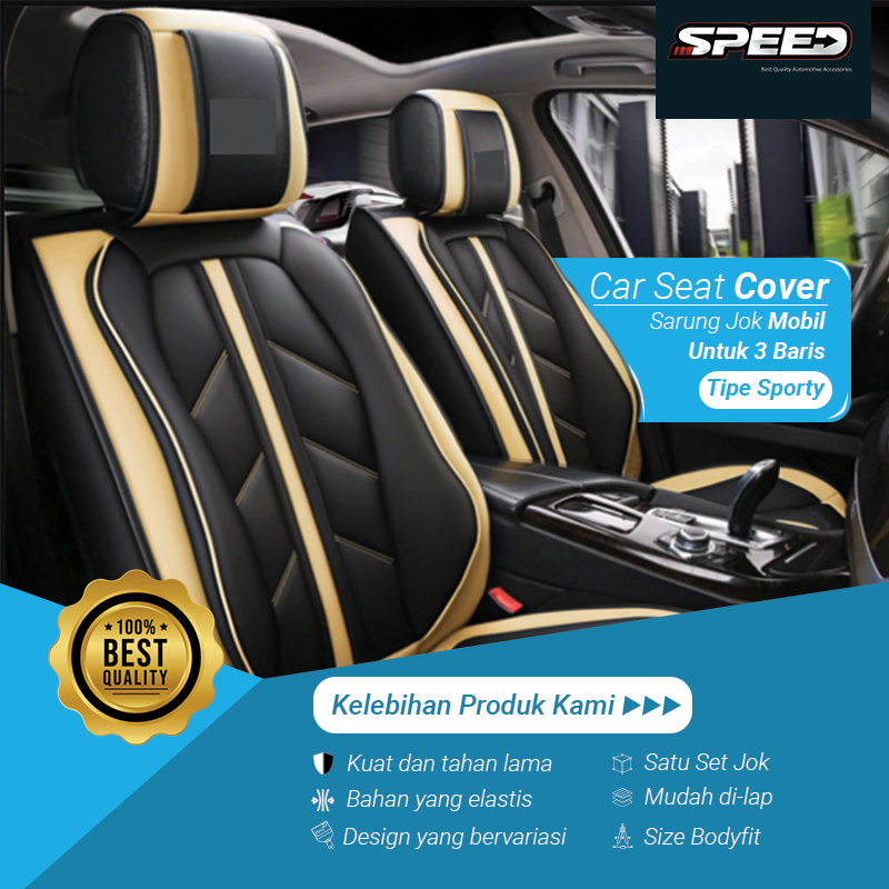 Sarung Jok Cover Jok Seat cover Seat Cover Design Sporty Model 12 Mobil Xenia 3 Baris Bahan MYO