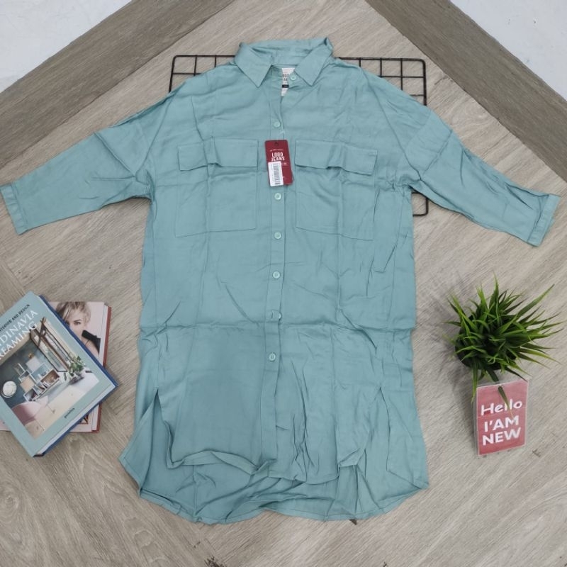 Kemeja Tunik Logo Jeans Wanita Original