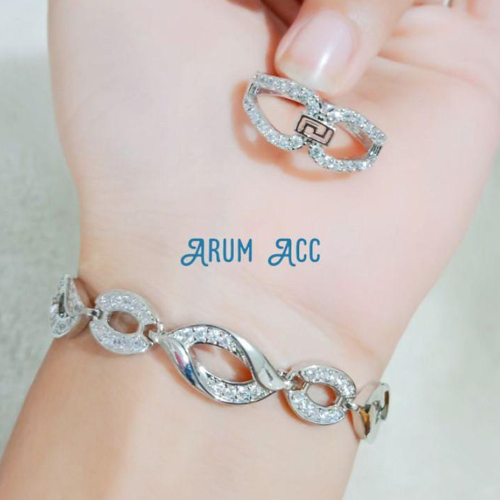 Lumina Vera - COD Gelang Emas Putih Free Cincin Xuping Asli Terbaru Anti Karat Wanita Dewasa