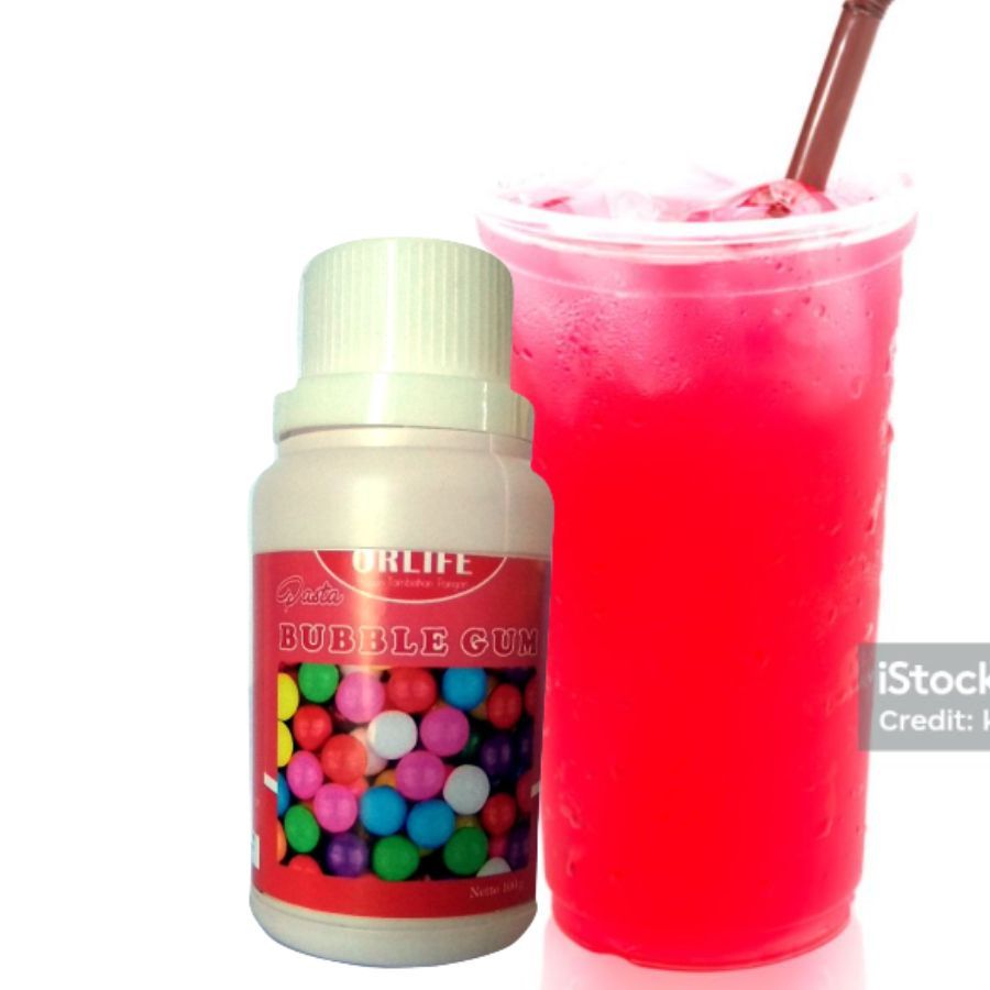 

Perisa Orlife Red Gum /Perisa Minuman Buat Es Permen Karet Merah 100 gr