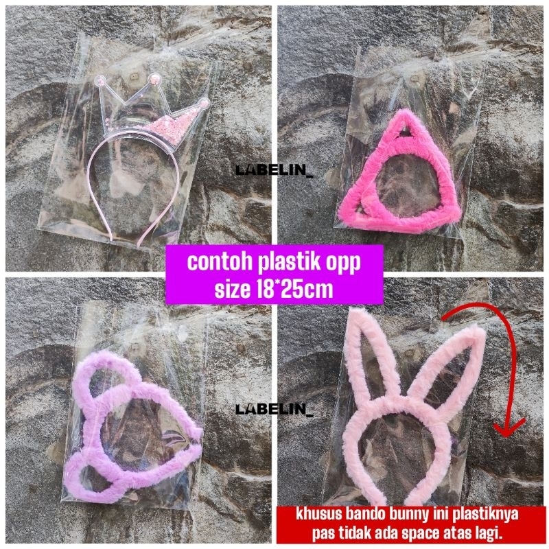 Plastik OPP 18x25cm kaca bening 50PC | Plastik bando aksesoris bening plastik opp ekonomis plastik a