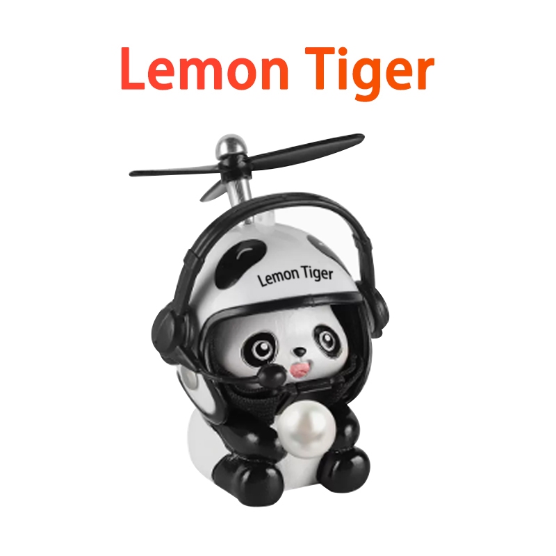 Lemon Tiger Helm daun kipas, panda merah, mainan anak-anak, ornamen dekoratif, hewan kartun