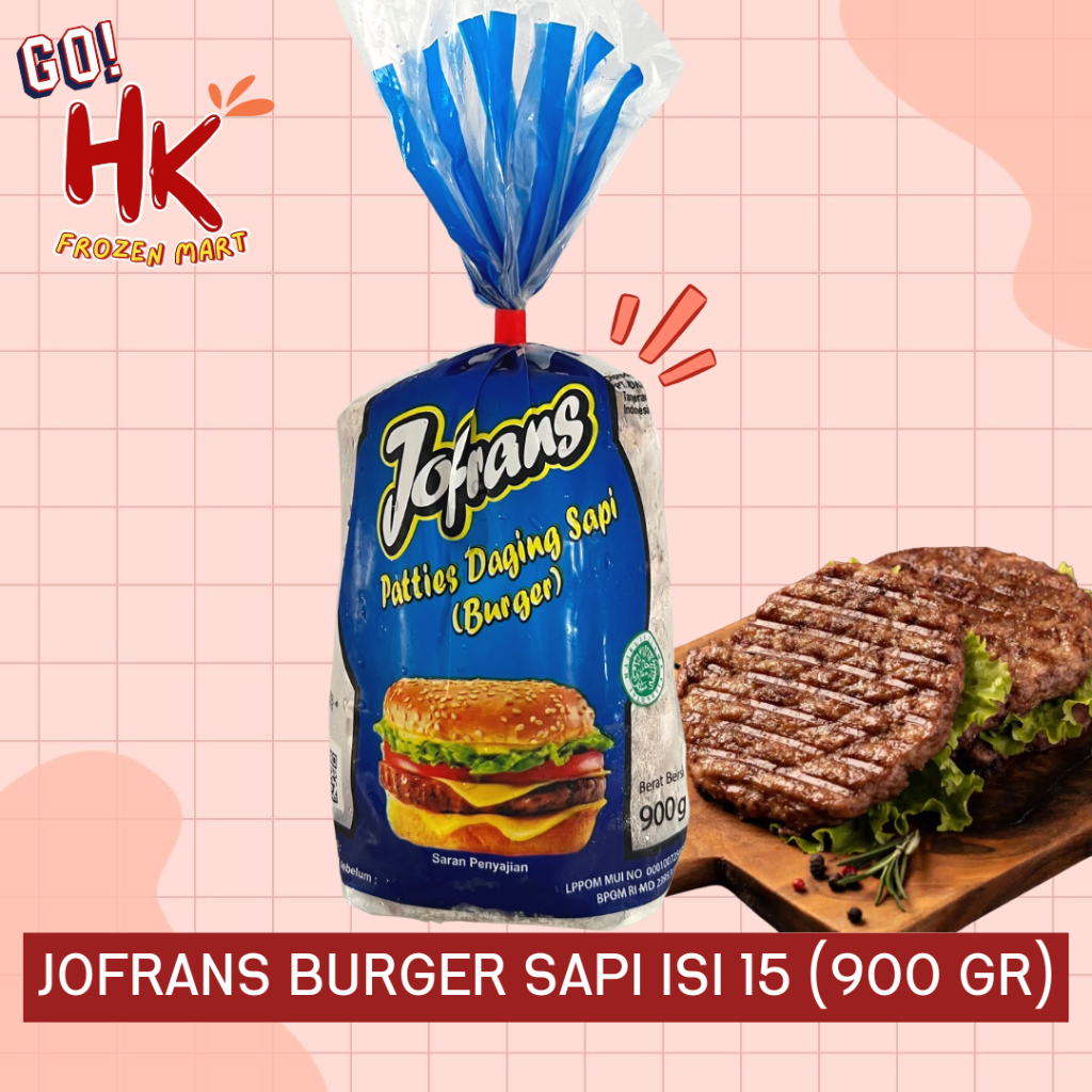 

Jofrans Beef Patties 900gr isi 15 | jofran isian burger daging sapi premium smoked HK Frozen Mart