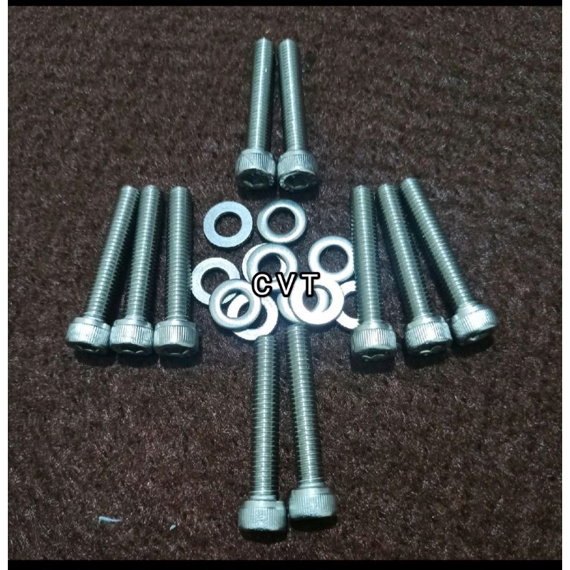 Baut Mesin Caver Bak Tutup Cvt Yamaha Aerox 155 L Stainless