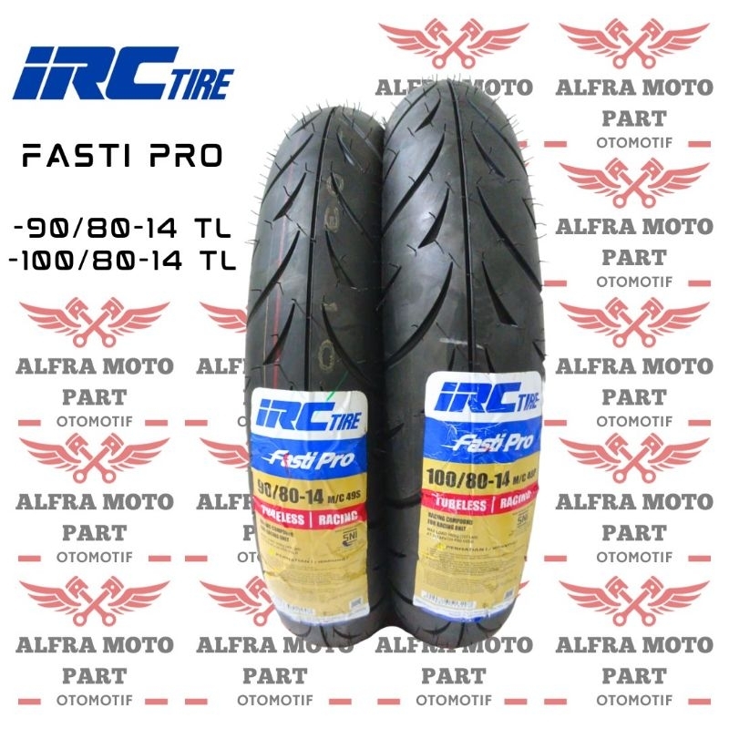 PAKET BAN 90/80-14 & 100/80-14 IRC FASTI PRO TUBELESS