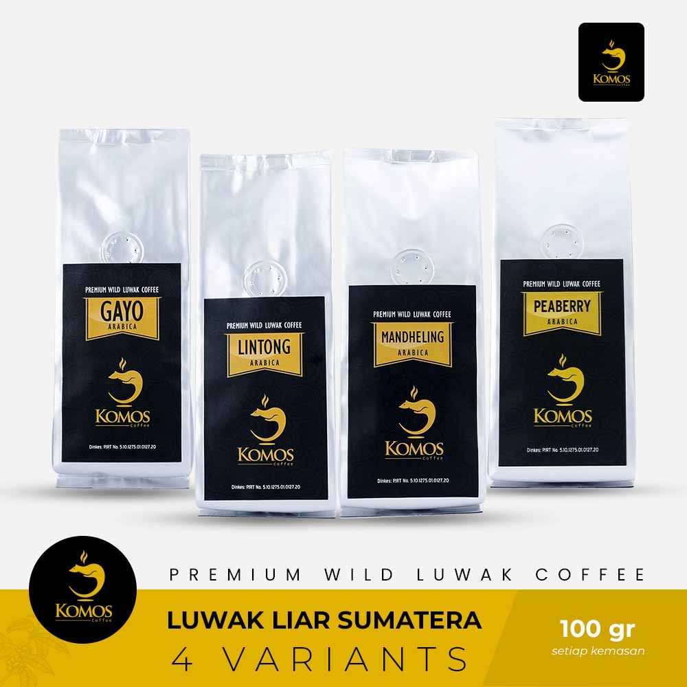 

Kopi Luwak Liar Sumatera 4 Varian @100gr (Gayo-Lintong-Mandheling-Peaberry)