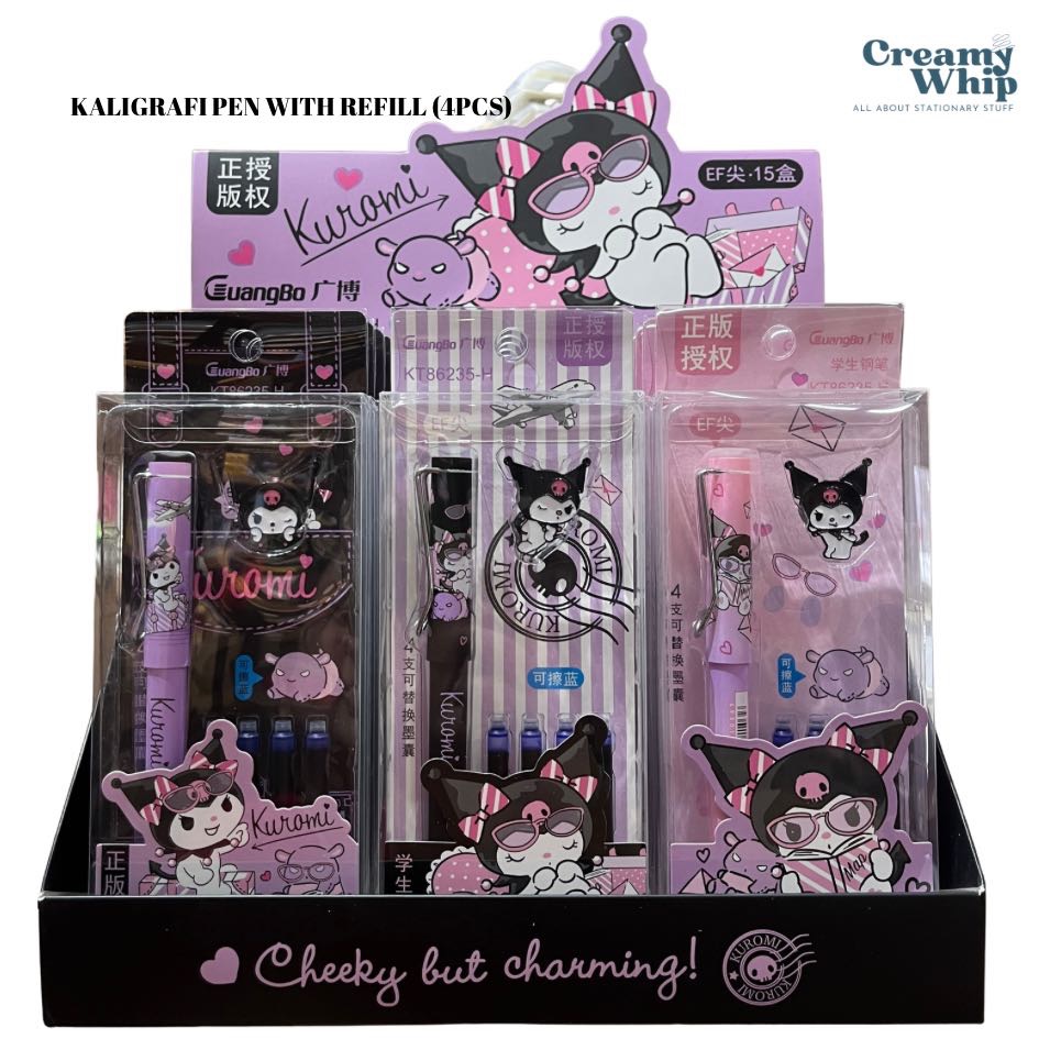 

Kaligrafi Pen Kuromi edition licensed ori + refill 4 pcs