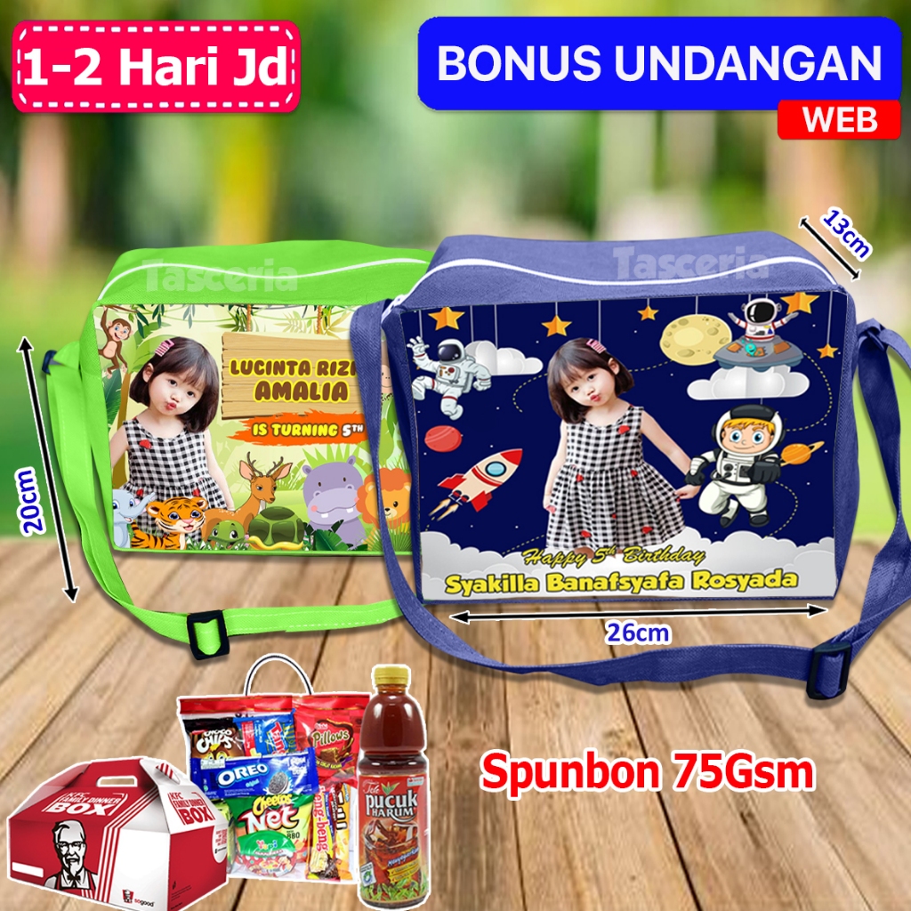 Tas Selempang Ultah Anak Astronot / Tas Selempang Anak Custom / Tas Ulang tahun Anak Selempang / Tas
