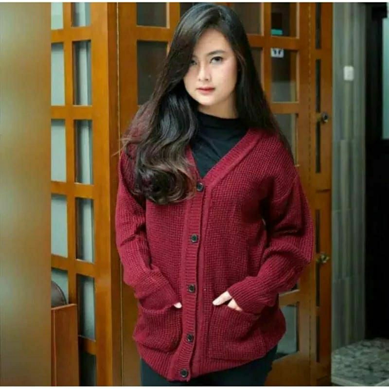 merisa / cardigan saku / cardigan rajut / outer / atasan rajut