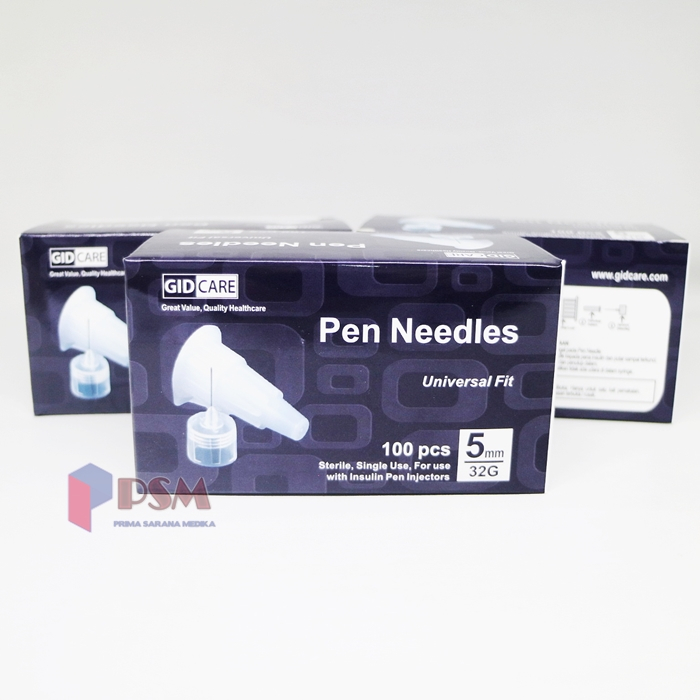 Gidcare Pen Needle Jarum Insulin 32G x 5mm / sejenis Ultra-Fine BD Box