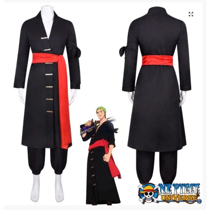 Zoro Wano Outfit Black Costume Cosplay