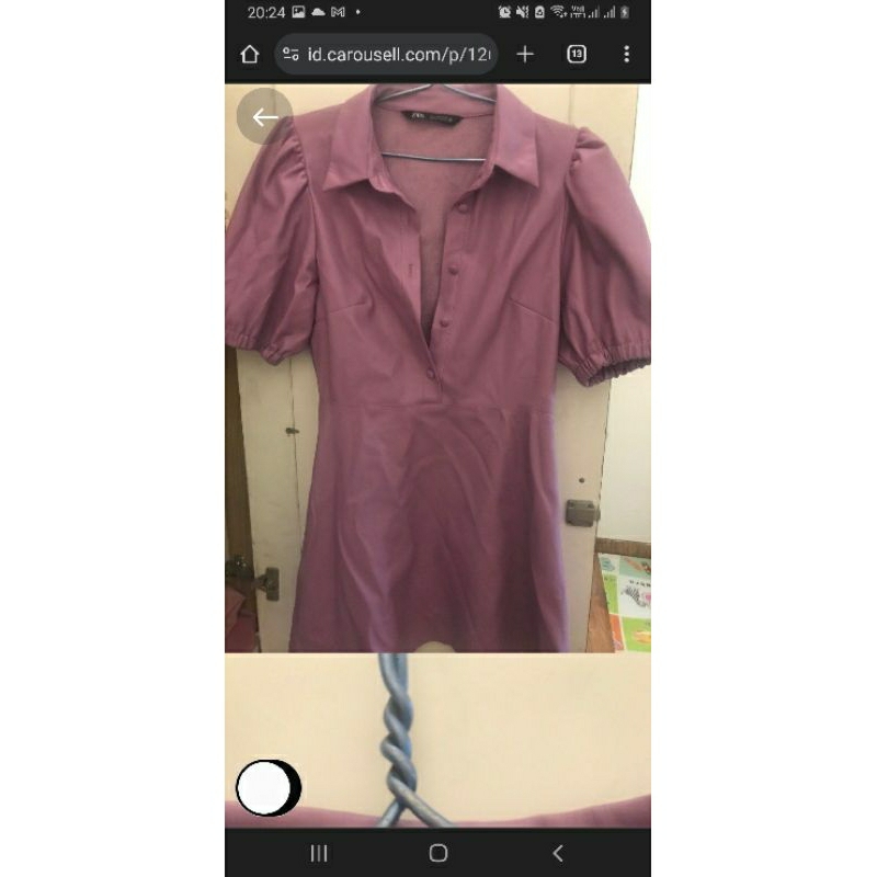 Zara dress purple ORI bahan latex
