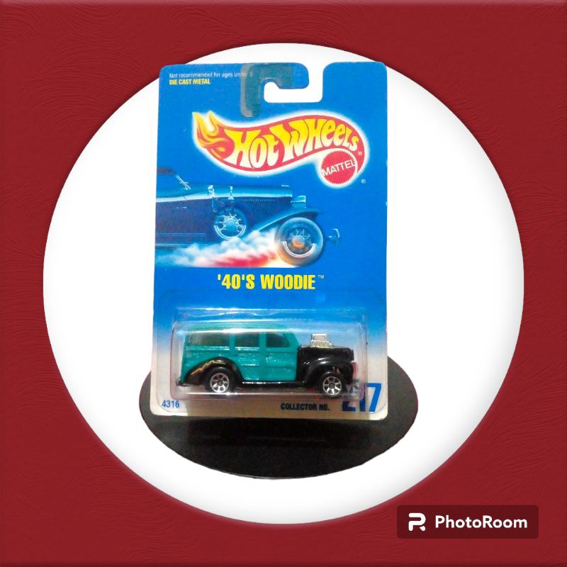 hot wheels 40 woodie biru