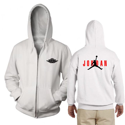 Jaket Hoodie Anniversary Jordan Hoodie Ritsleting Bahan Cotton Fleece New Zipper Hoodie White