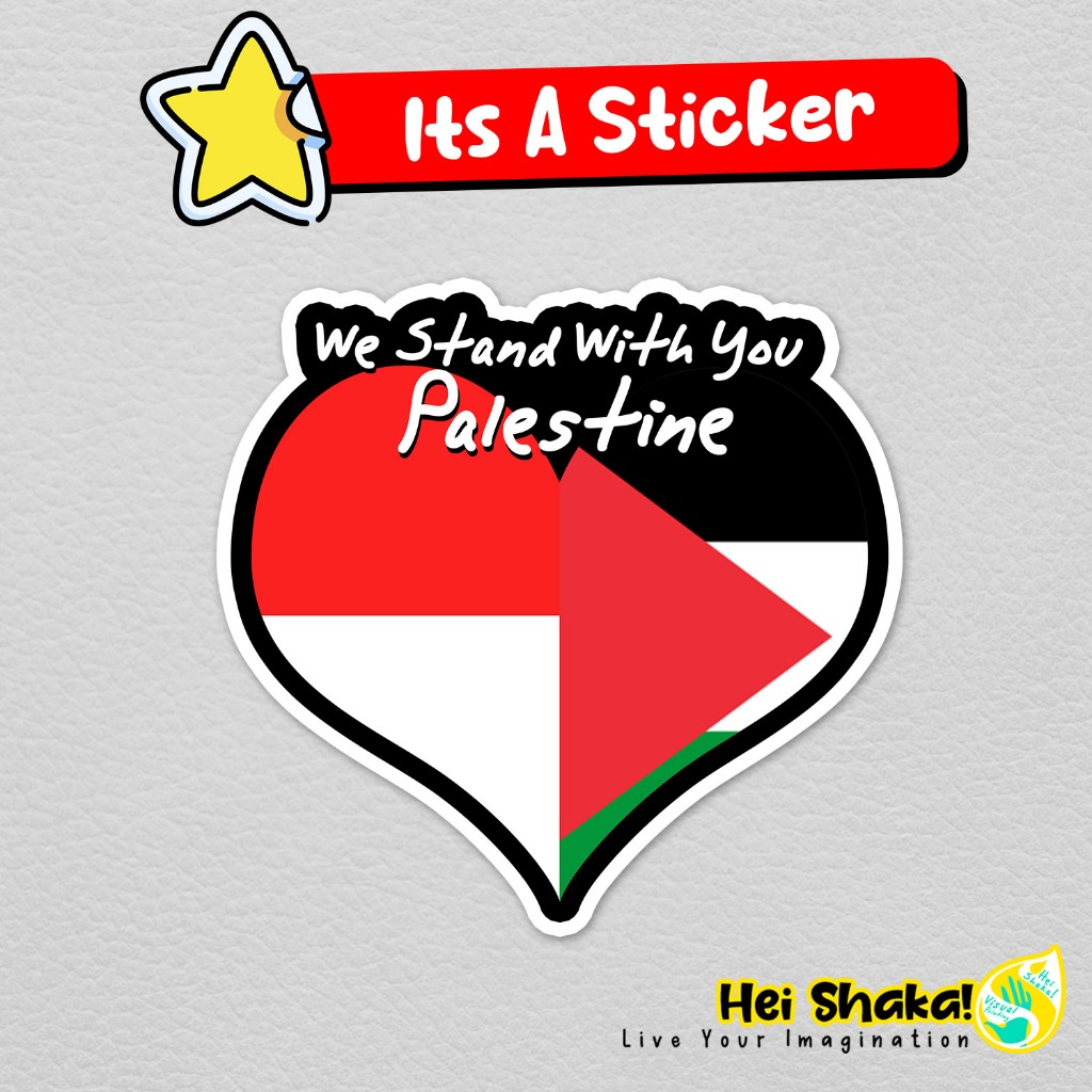 

Stiker Indonesia We Stand With Palestine Sticker Simbol Bendera Perjuangan Palestina Bahan Vinyl Anti Air