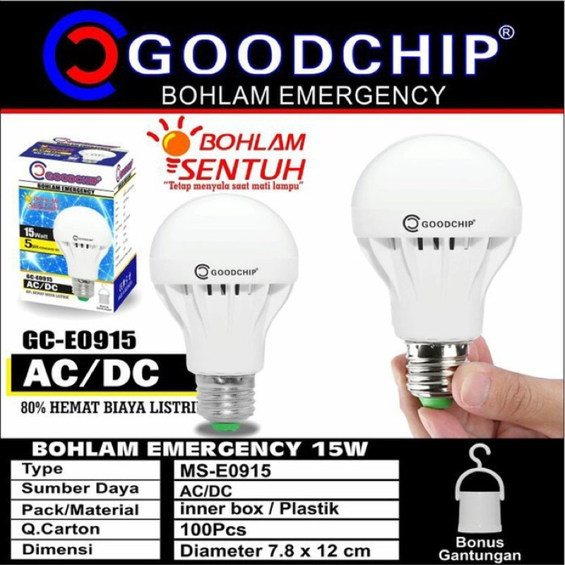 Bohlam Led 15 Watt Lampu Led Emergency 15Watt / Lampu Sentuh